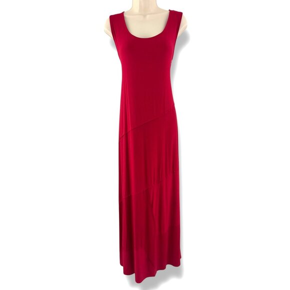 Catherines Red Sleeveless Tank Maxi Dress‎ Size 14/16W Sleeveless Soft Knit Plus - Picture 2 of 8